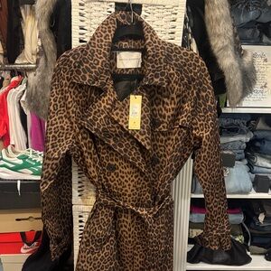 Rebecca Minkoff Animal Print Trench Coat NWT